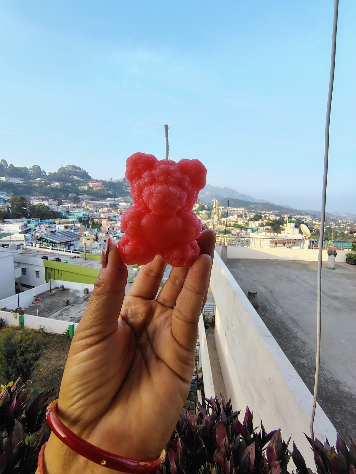 Red Teddy Candle